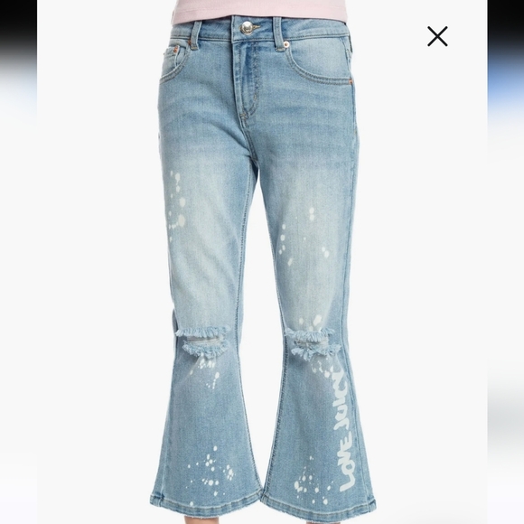 Juicy Couture Kids Cropped Kick Flare Jeans Sz 12 Lightwash Denim - Picture 12 of 12